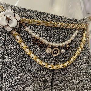 Gold Chain and Pearl Accents designer charms